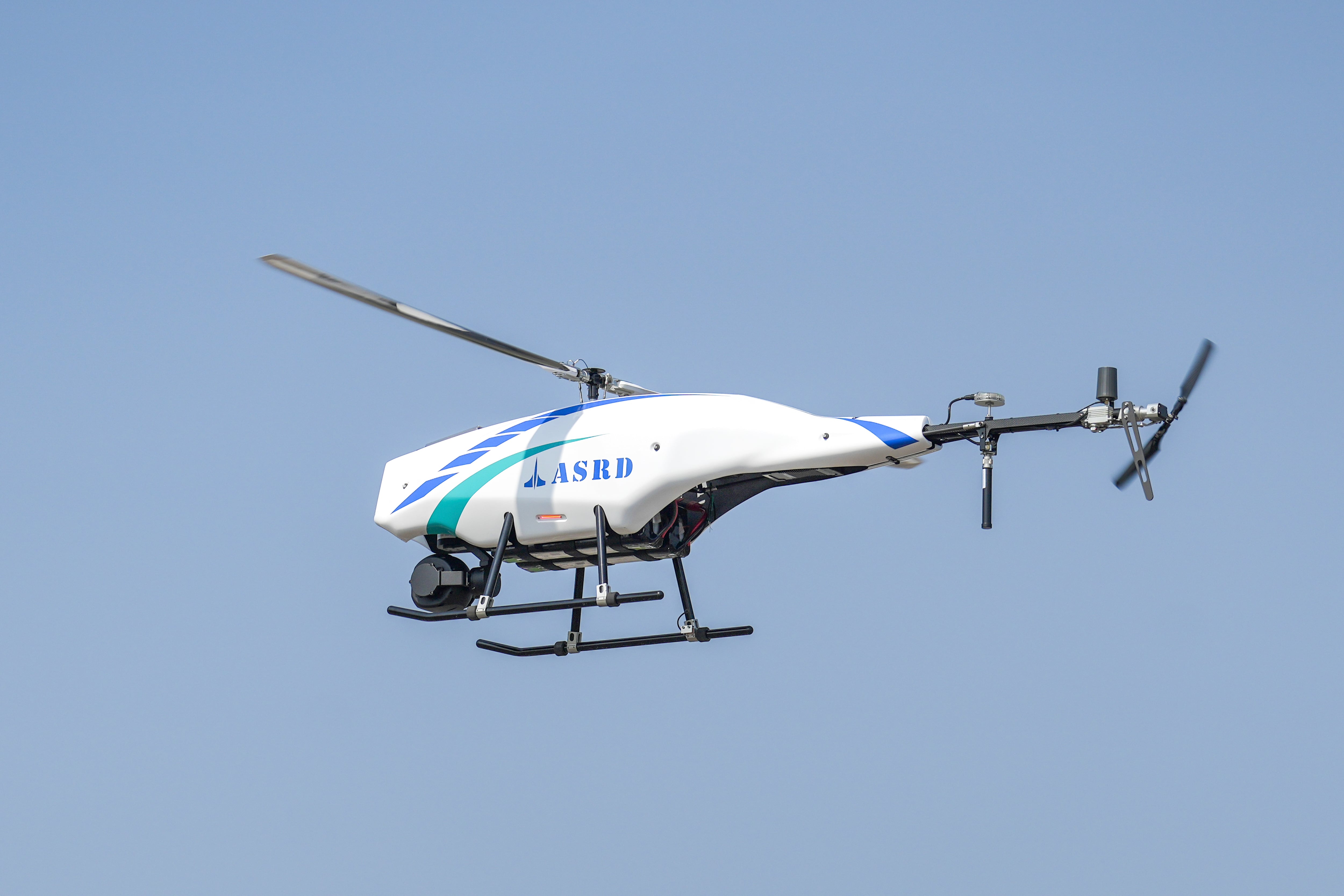 A helicopter drone is flown during a demonstration for members of the media at the National Chung-Shan Institute of Science and Technology in Taichung in central Taiwan on Tuesday, Nov. 15, 2022.